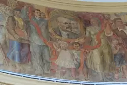 Фреска «Народы России построили социализм» над входом в павильон «РСФСР»
