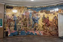 Майоликовое панно о героизме строителей метро на станции «Комсомольская» Сокольнической линии