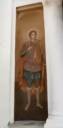 Икона Георгия Победоносца на фасаде церкови Иакова Ростовского