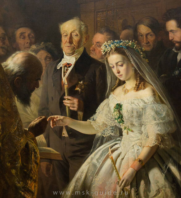 Невеста на картине «Неравный брак» Пукирева В.В. в Третьяковской галерее