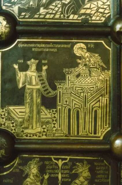 Благовещенский собор, фрагмент медных врат северного портала