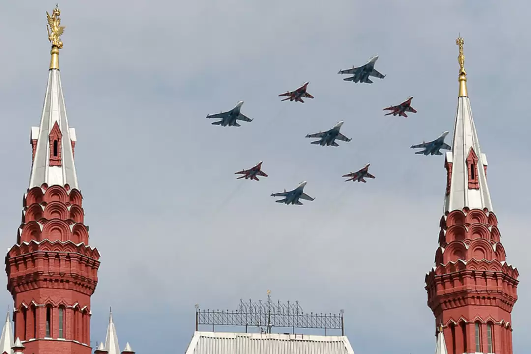 День Победы 9 мая в Москве, воздушная часть парада